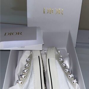 Dior White Canvas Sneakers
